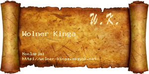 Wolner Kinga névjegykártya